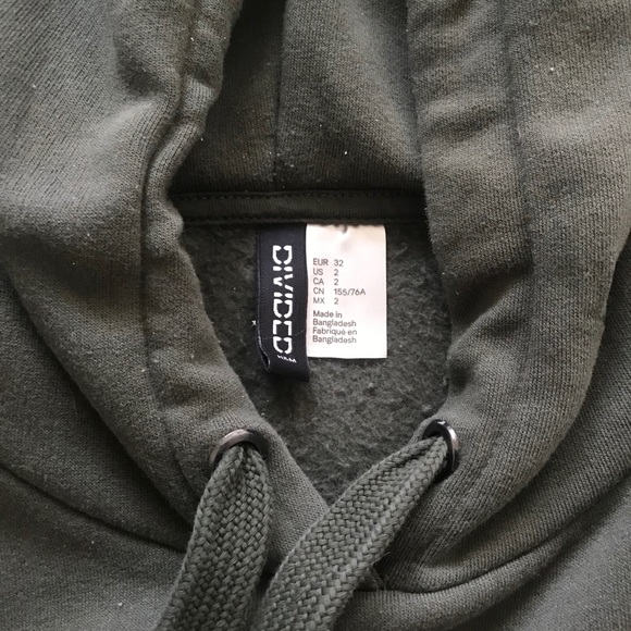 Olive Green Sweatshirt Dress - Picture 2 of 3